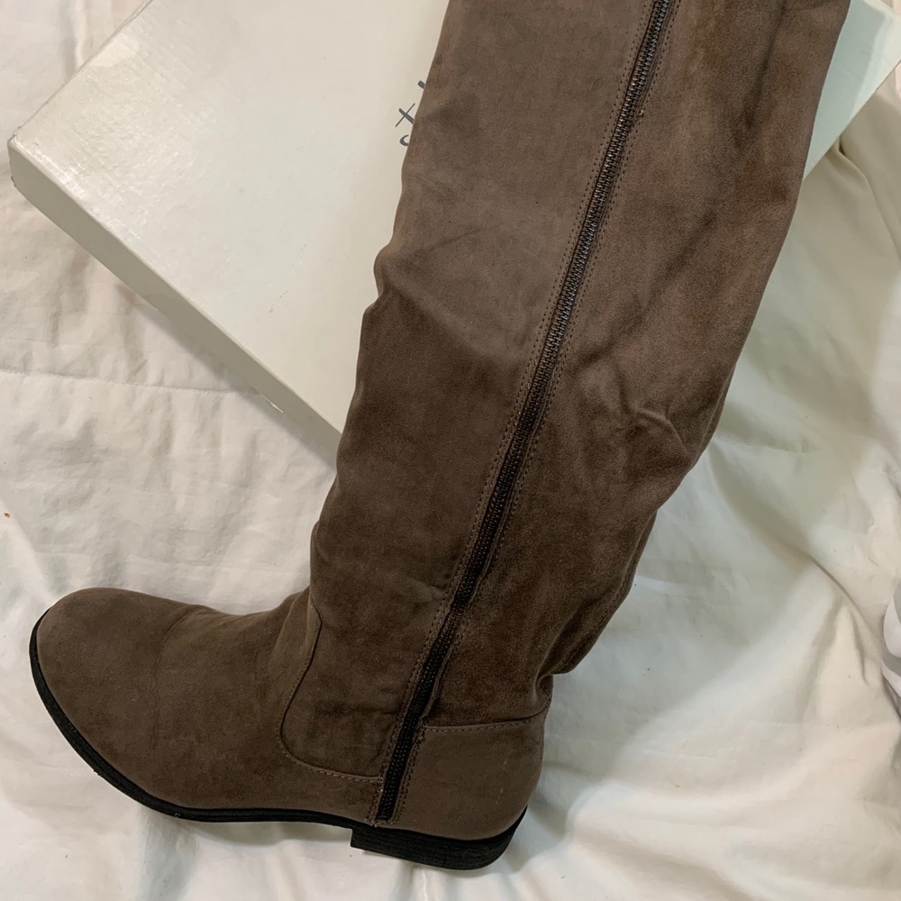 Over the knee brown boots